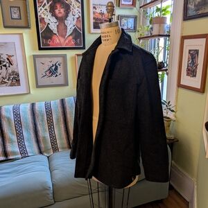 Gender-free Ecologyst - Dark Charcoal Wool Military-Style Field Jacket